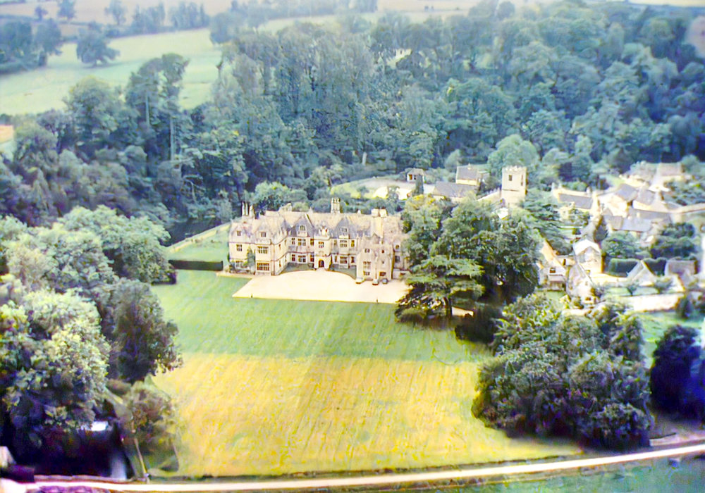 Bibury Court and Village from the air