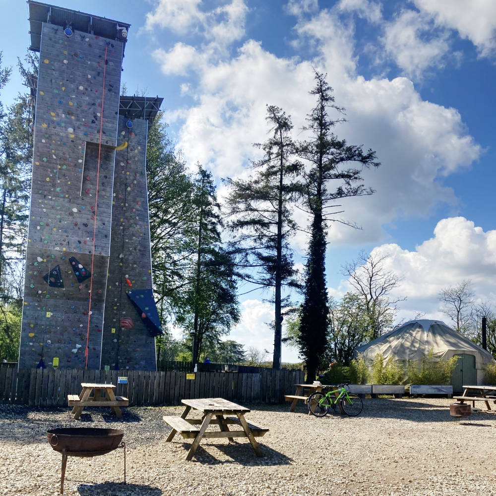 Climbing tower ar Far Peak in the Cotswolds