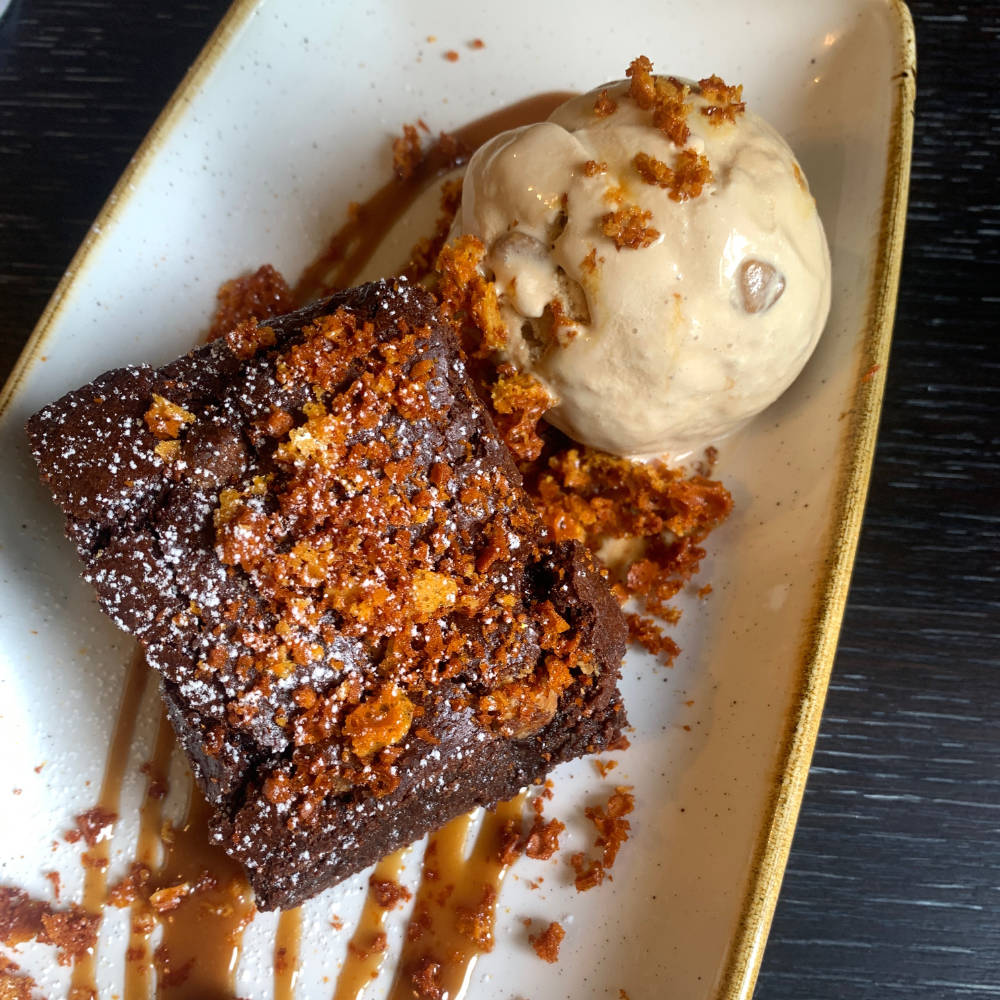 Salted caramel brownie - Seven Tuns, Chedworth