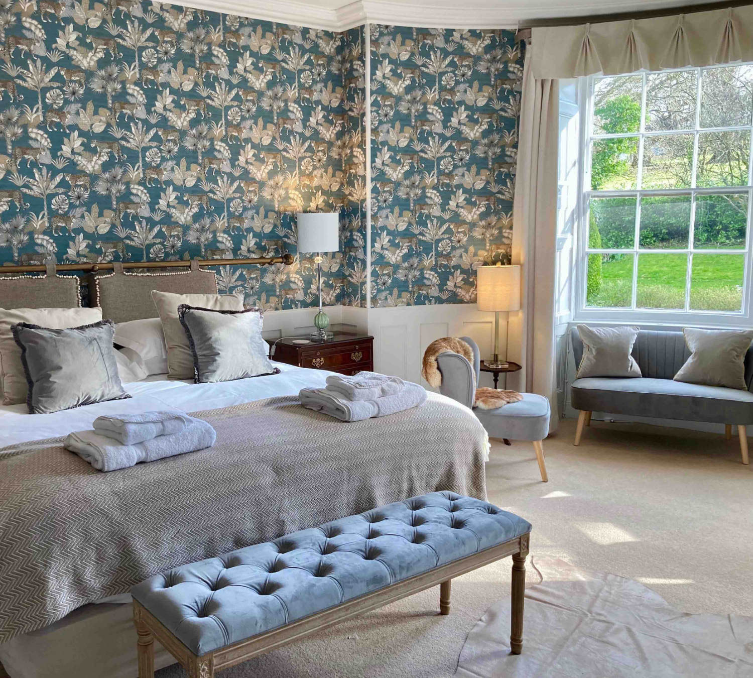 Rooms are all individually designed showcase a beautiful fusion between traditional manor house living and modern country chique