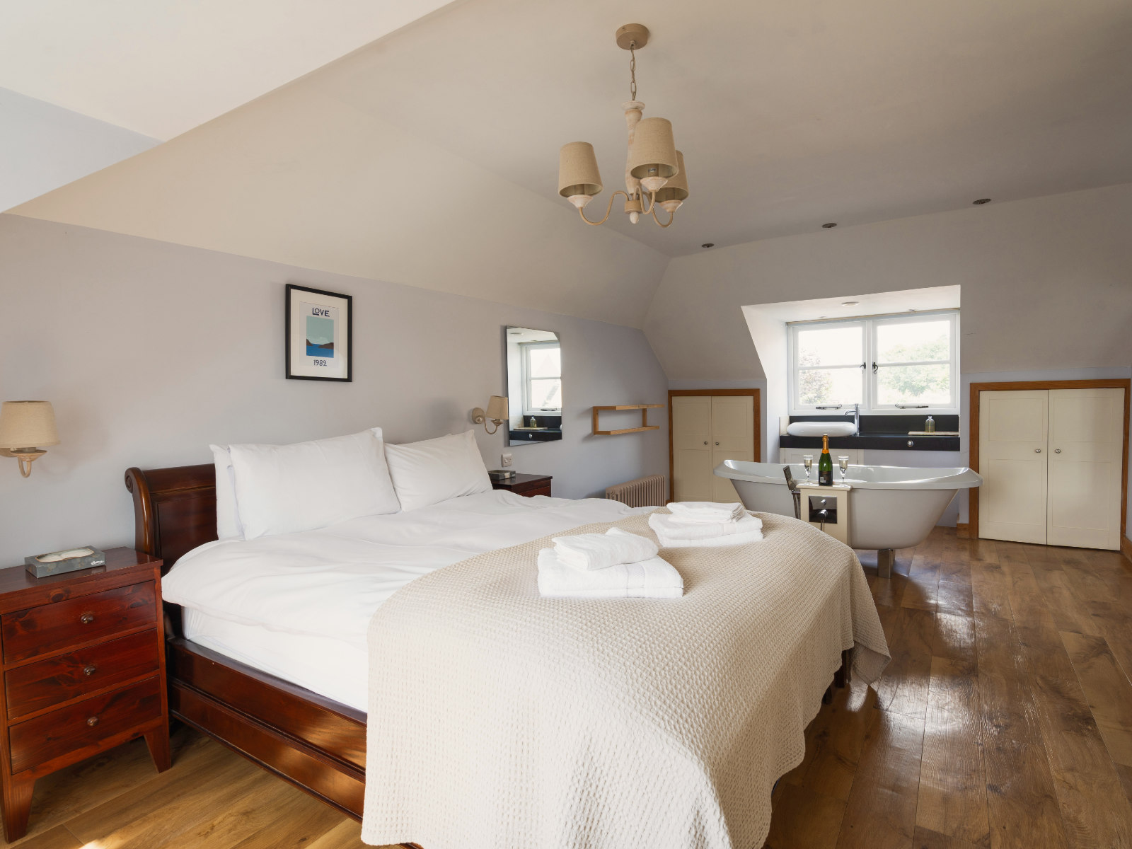 One of the bedrooms at Cotswold Country House, Kingham