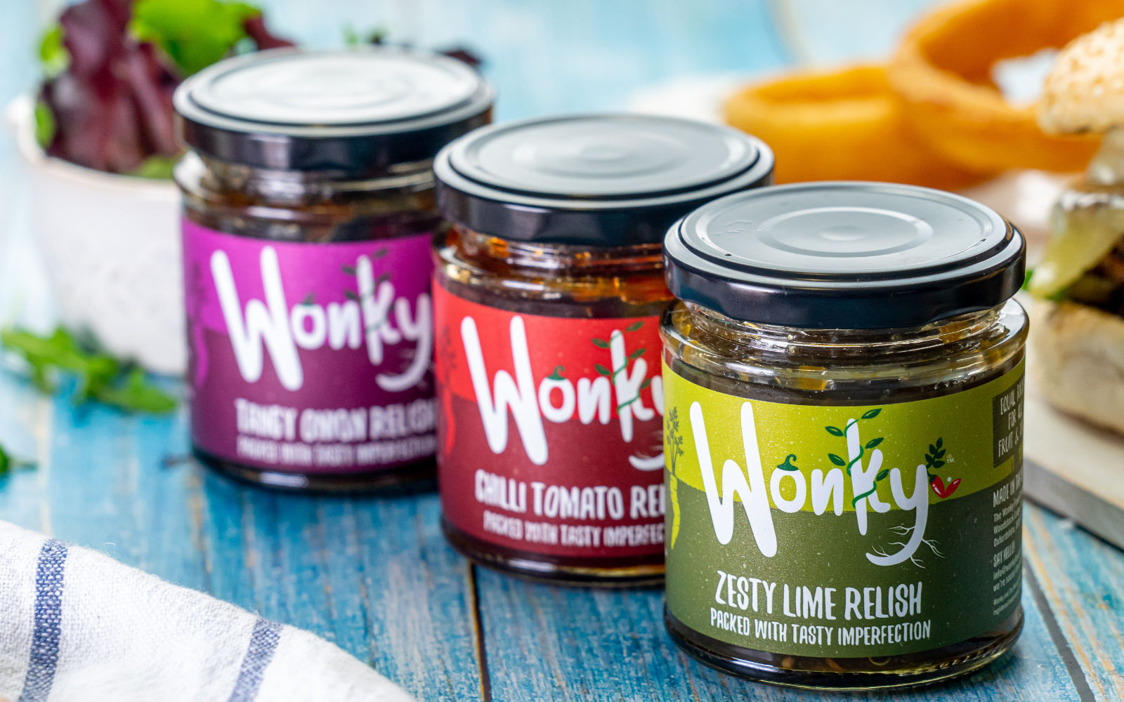 Trio of relishes from The Wonky Food Company