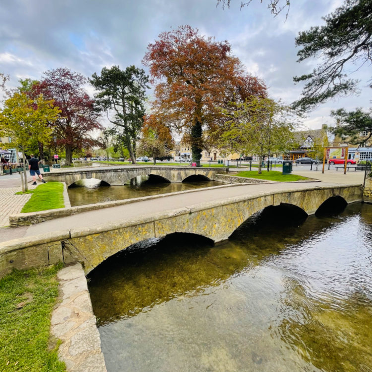 The footbridges crossing the river in Bourton on the Water